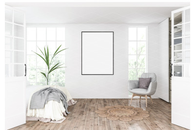 Interior scene - artwork background - frame mockup