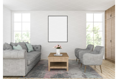 Interior scene - artwork background - frame mockup