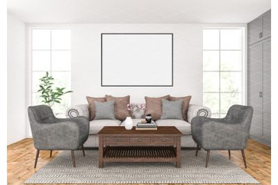 Interior scene - artwork background - frame mockup