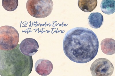 Watercolor Circles with Nature Color