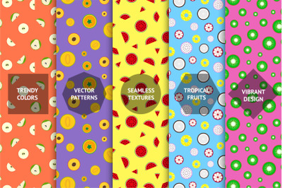 Colorful seamless fruits patterns