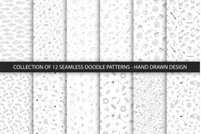 Seamless hand drawn doodle patterns