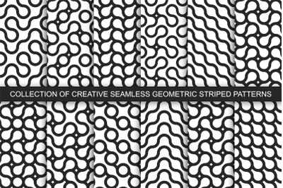 Geometric seamless wavy patterns