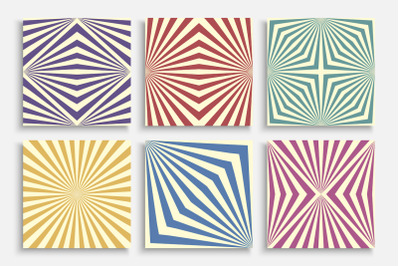 Colorful striped retro cards