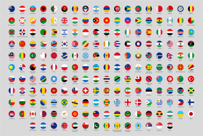 Round national flags. World countries flag circles&2C; official country r