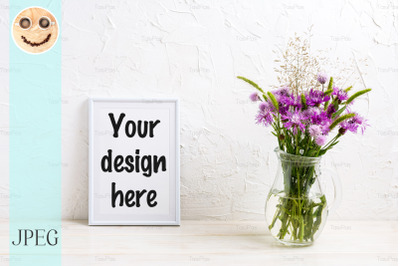 Small frame mockup with burdock flowers