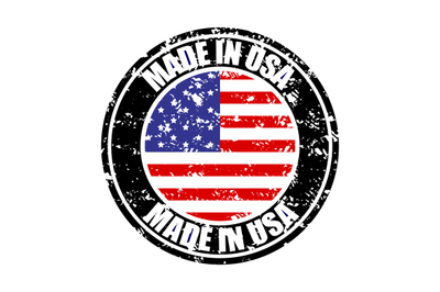 Made in USA&2C; colored rubber stamp