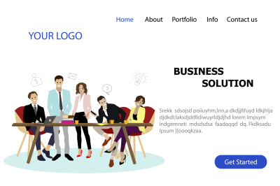 Business solution service landing page