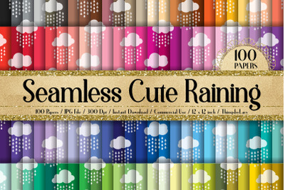 100 Seamless Tinted Cute Raining Cloud Baby Digital Papers