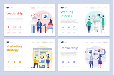 Business landing pages. Web design ui template clean design pictures b