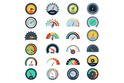 Speedometer symbols. Level fuel rating indication score graph guage ve