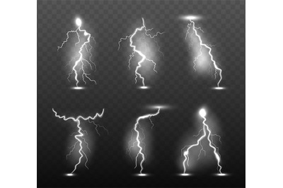 Night lightning. Glow stormy weather light effects power energy electr