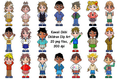 Kawaii Chibi Children Clip Art