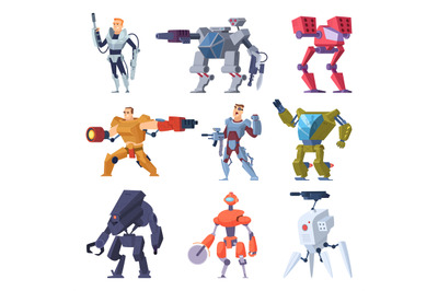 Combat robots. Armor transformers android protective electronic soldie