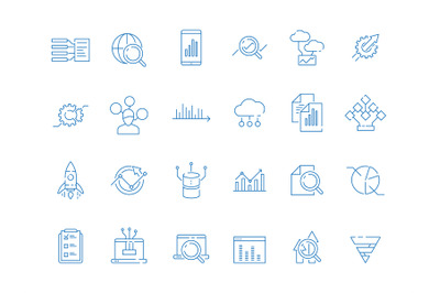 Data analysis symbols. Business diagram analytics symbols strategy ico