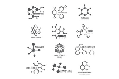 Molecular logo. Chemistry dna molecule scientific structure atom busin