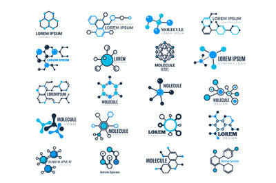 Molecular logotypes. Evolution concept formula chemistry genetic techn