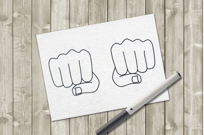 Fists Single Line Sketch for Pens | SVG | PNG | DXF
