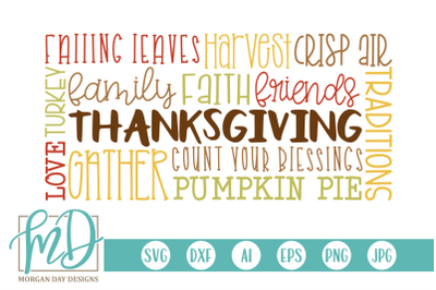 Thanksgiving Subway Art SVG