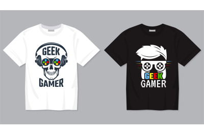 Game t-shirt. Joypad controller digital video gaming concept for geek