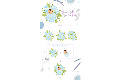 Blue Flower Baby Shower  Cute Drawings PLUS Invitation Templates