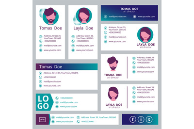 Mail signature template. Office business electronic interface design v