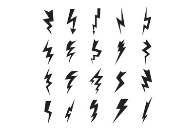 Thunderbolt collection. Lightning electric flash voltage electricity v