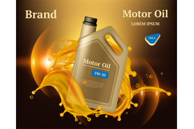 Machine oil. Engine diesel filter golden yellow drops and splashes vec