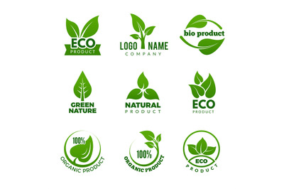 Nature logo. Herbal organic eco natural health design with vector leaf