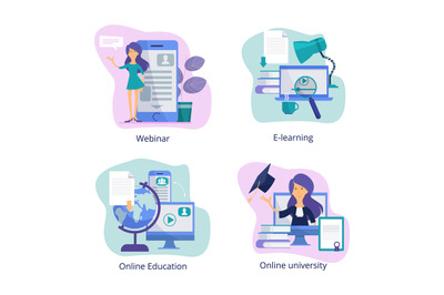 Internet education. Web classroom for distance tutorials online course