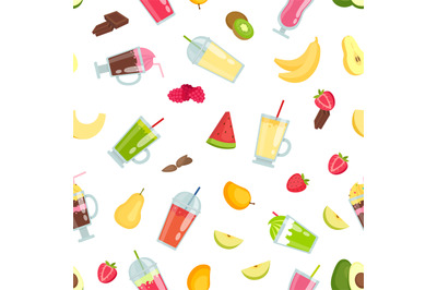 Vector flat smoothie elements pattern or background illustration