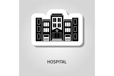 Hospital black silhouette building sticker