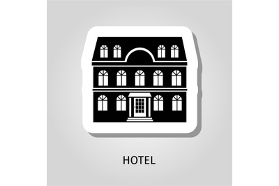 Hotel black building sticker