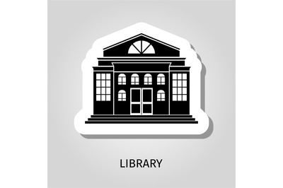 Library building black sticker