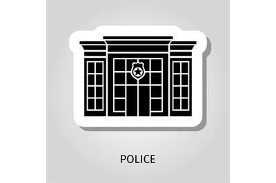 Police building black sticker