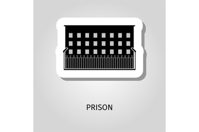 Prison black building sticker