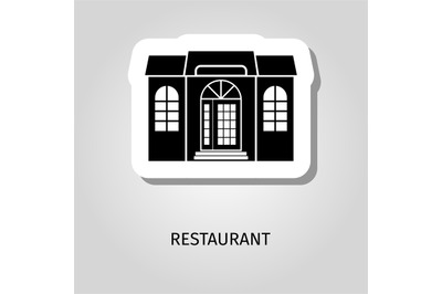 Reastaurant black building sticker