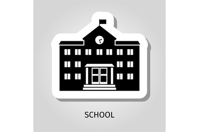 School building black sticker