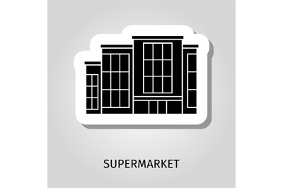 Supermarket black building sticker