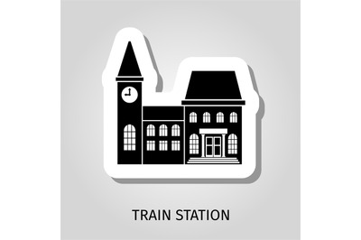 Train station black building sticker