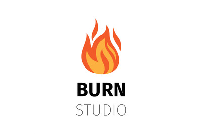 Burn studio fire flame logo