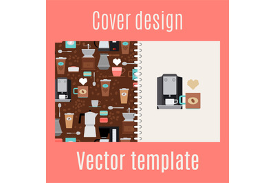 Cover design with coffee maker pattern