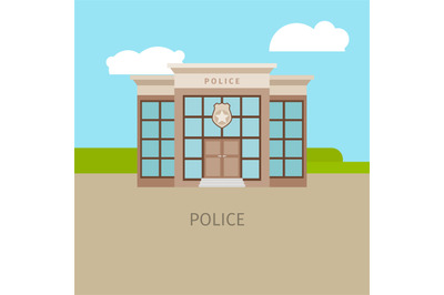 Colored urban police building