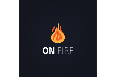 On fire flame logo template