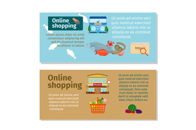 Online shopping grocery and seafood flyers