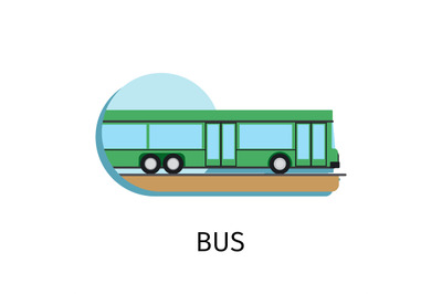 Vector bus in flat style