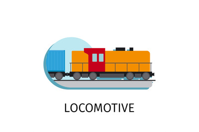 Locomotive in flat style