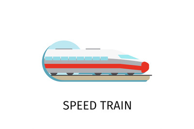 Speed train in flat style