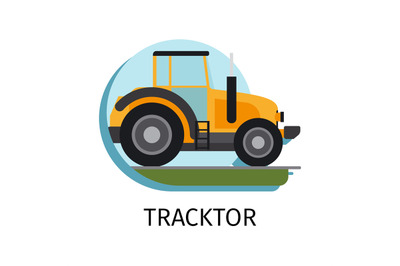 Tracktor in flat style