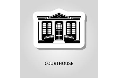 Courthouse black building sticker